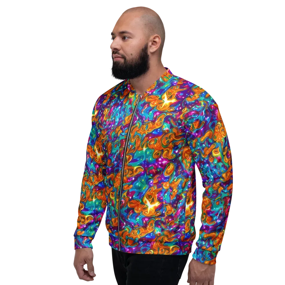 Saffron Kaleidoscope on Bomber Jacket — Left