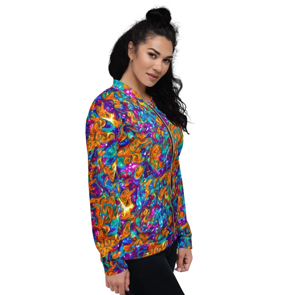 Saffron Kaleidoscope on Bomber Jacket — Right