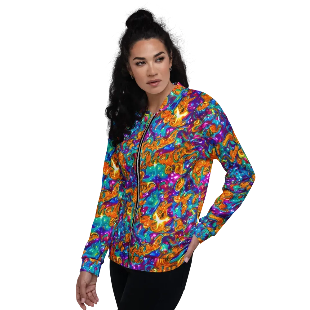 Saffron Kaleidoscope on Bomber Jacket — Left