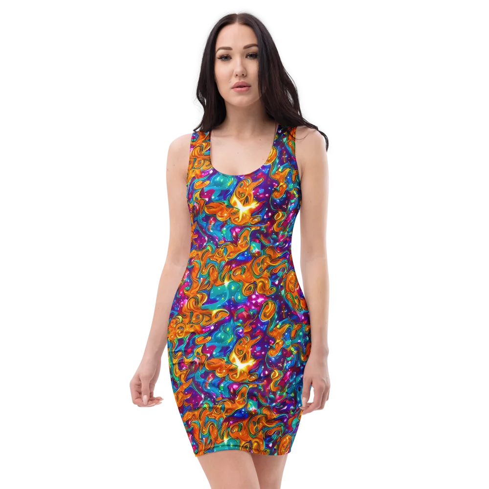 Saffron Kaleidoscope on Bodycon Dress — Front