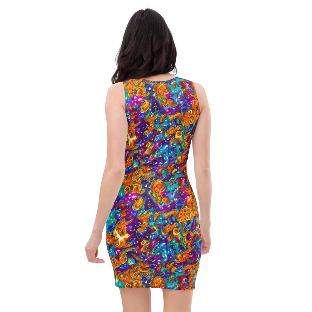 Saffron Kaleidoscope on Bodycon Dress — Back