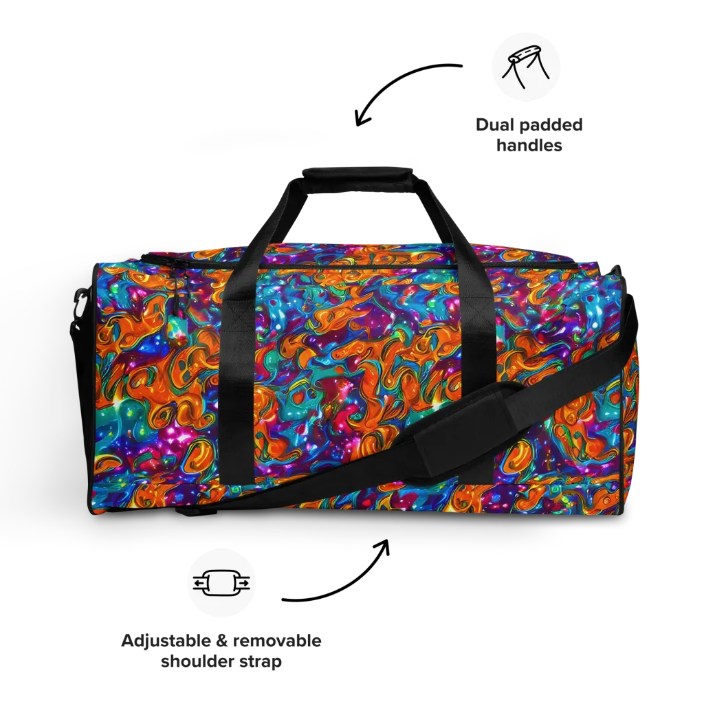 Saffron Kaleidoscope on Duffle Bag — Front