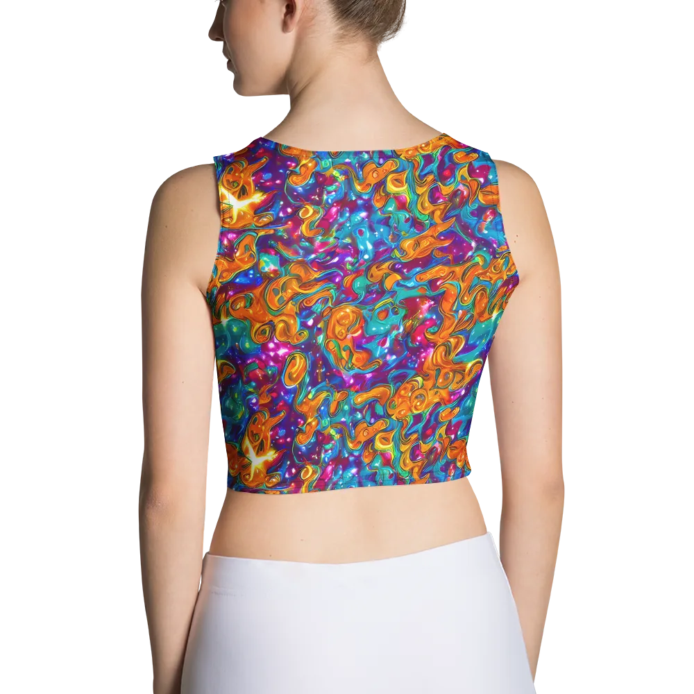 Saffron Kaleidoscope on Crop Top — Back