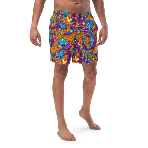 Saffron Kaleidoscope on a Swim Trunks