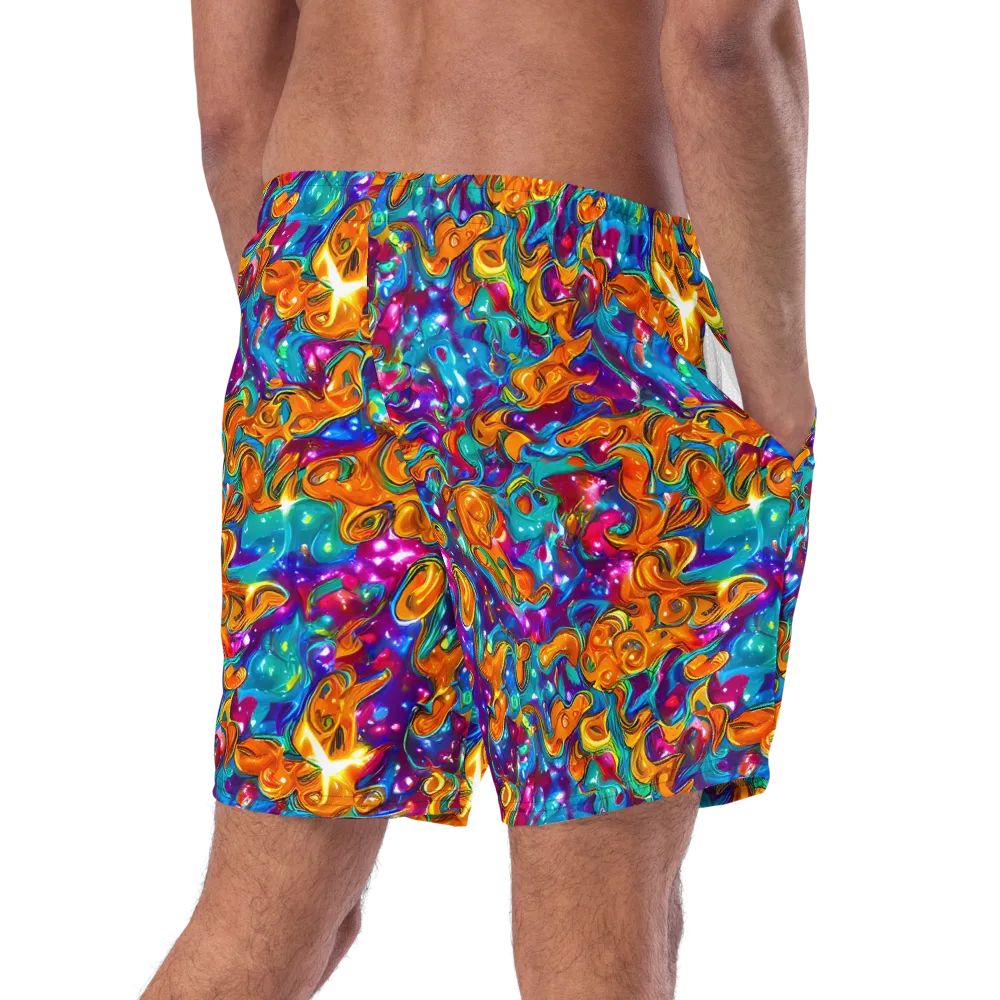 Saffron Kaleidoscope on Swim Trunks — Right Back
