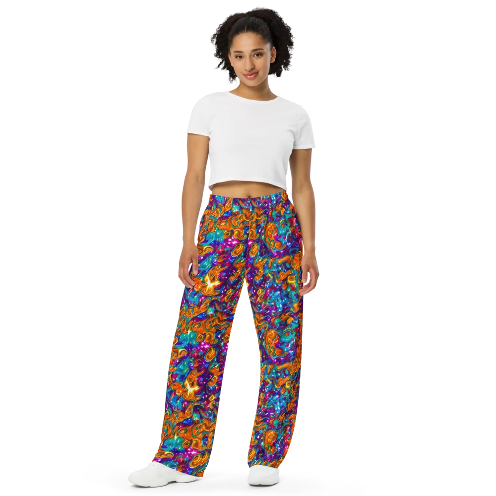 Saffron Kaleidoscope on Wide-Leg Pants — Front