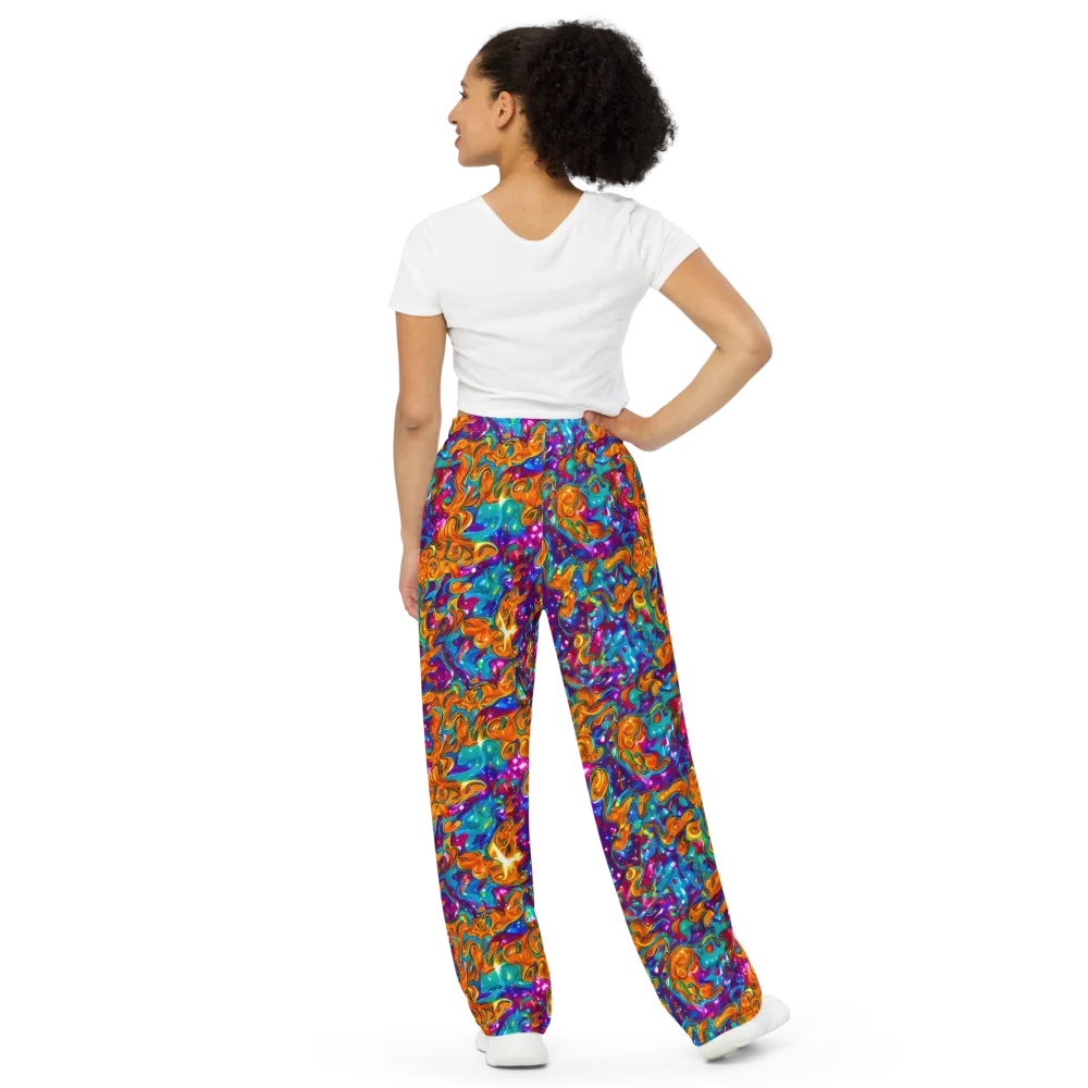 Saffron Kaleidoscope on Wide-Leg Pants — Back