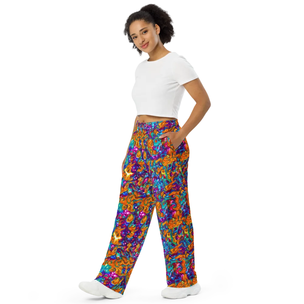 Saffron Kaleidoscope on Wide-Leg Pants — Left Front