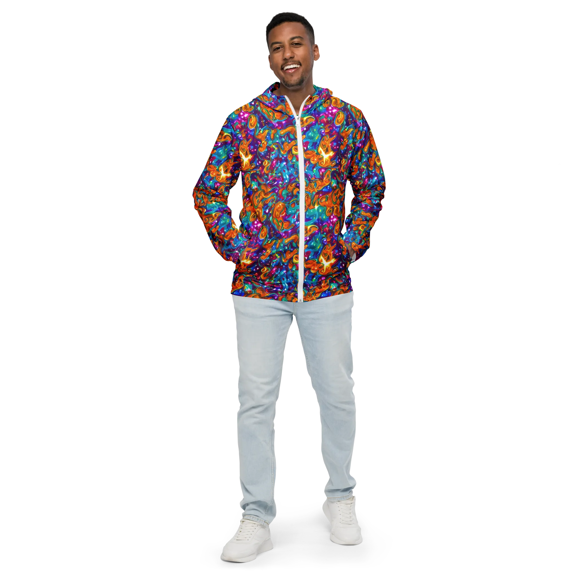 Saffron Kaleidoscope on Men's Windbreaker — Front