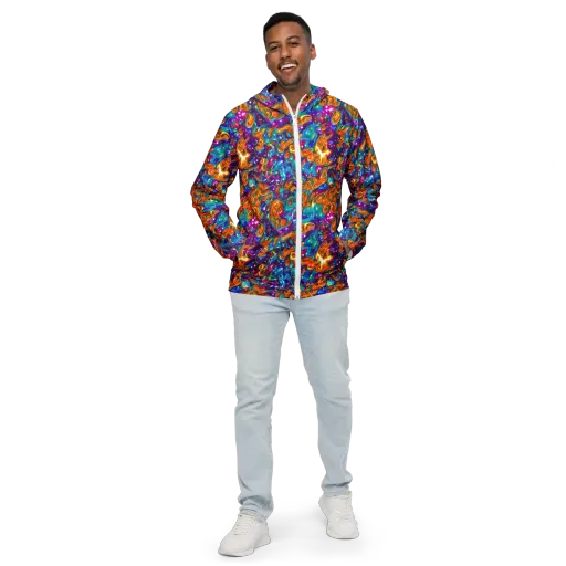 Saffron Kaleidoscope on a Men's Windbreaker