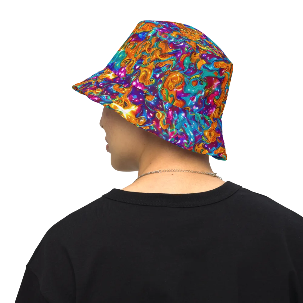 Saffron Kaleidoscope on Reversible Bucket Hat — Back Inside