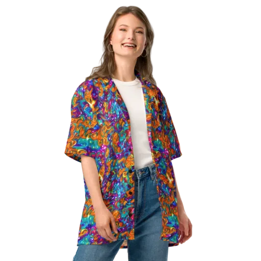 Saffron Kaleidoscope on a Button Shirt
