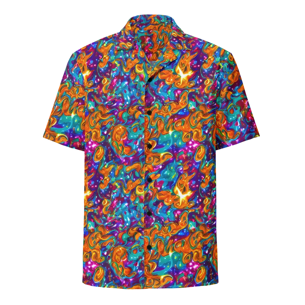 Saffron Kaleidoscope on Button Shirt — Front