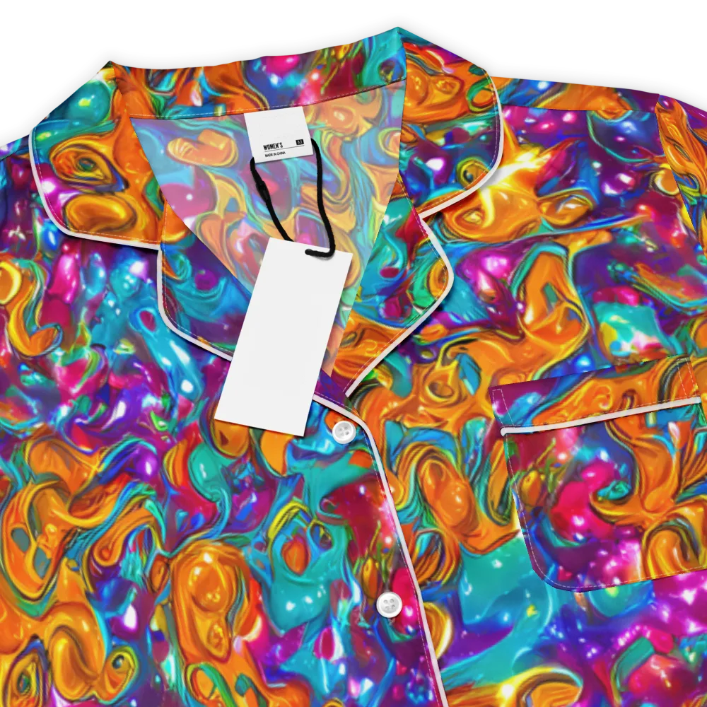 Saffron Kaleidoscope on Women's Short Sleeve Pajama Top — Product details