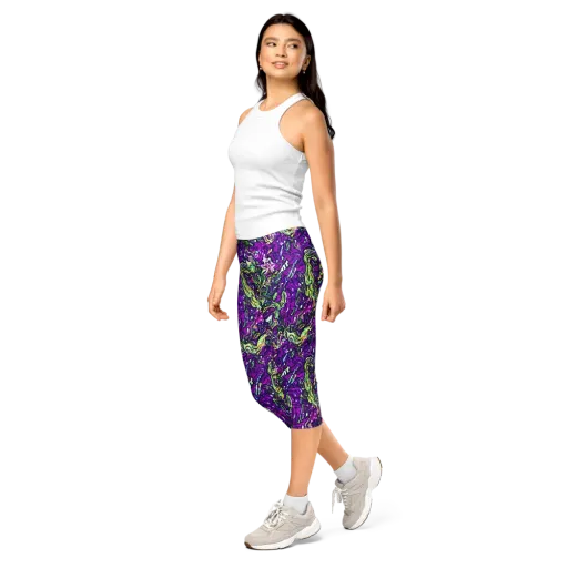 Psychedelic Jungle on a Capri Leggings