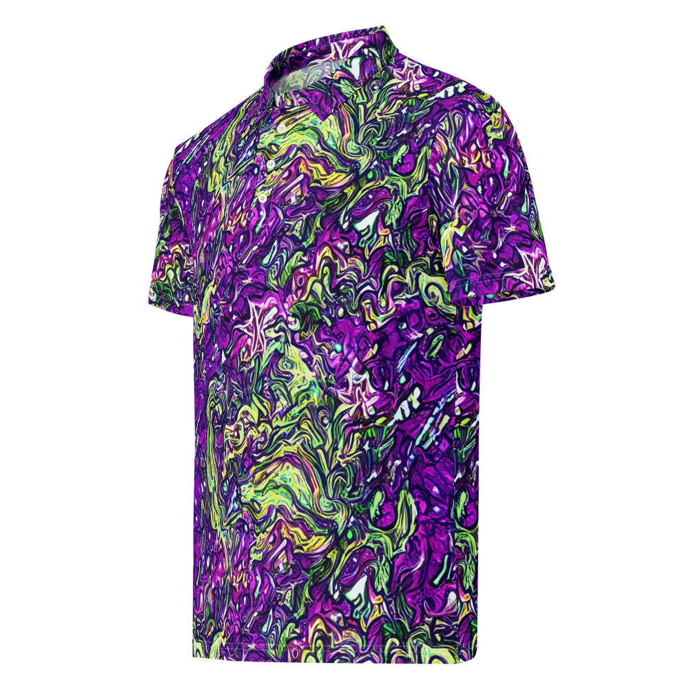 Psychedelic Jungle on Men's Slim Fit Polo Shirt — Left Front