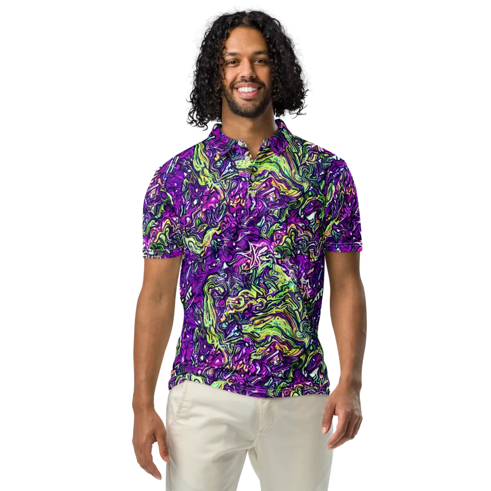 Psychedelic Jungle on Men's Slim Fit Polo Shirt — Front