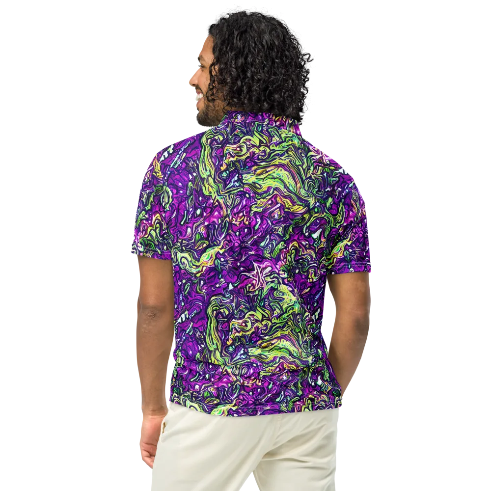 Psychedelic Jungle on Men's Slim Fit Polo Shirt — Back