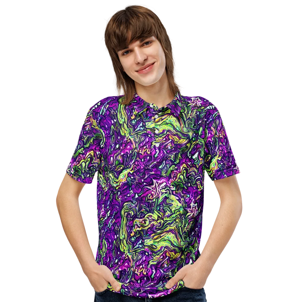 Psychedelic Jungle on Men's Slim Fit Polo Shirt — Front