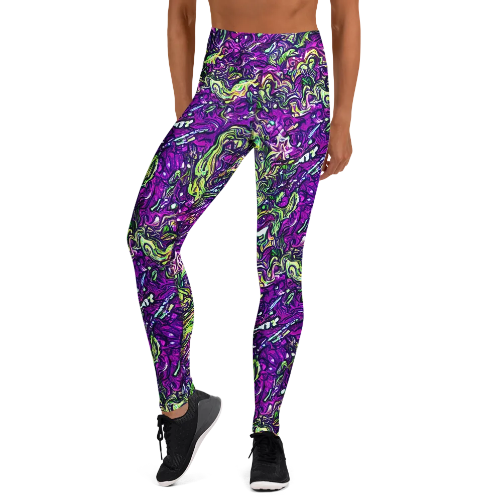 Psychedelic Jungle on Yoga Leggings — Front