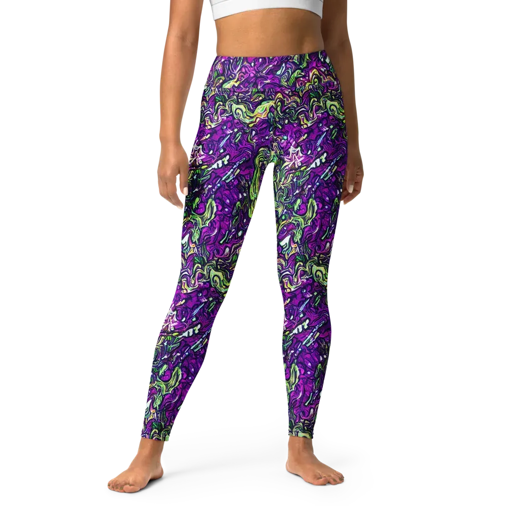 Psychedelic Jungle on Yoga Leggings — Front