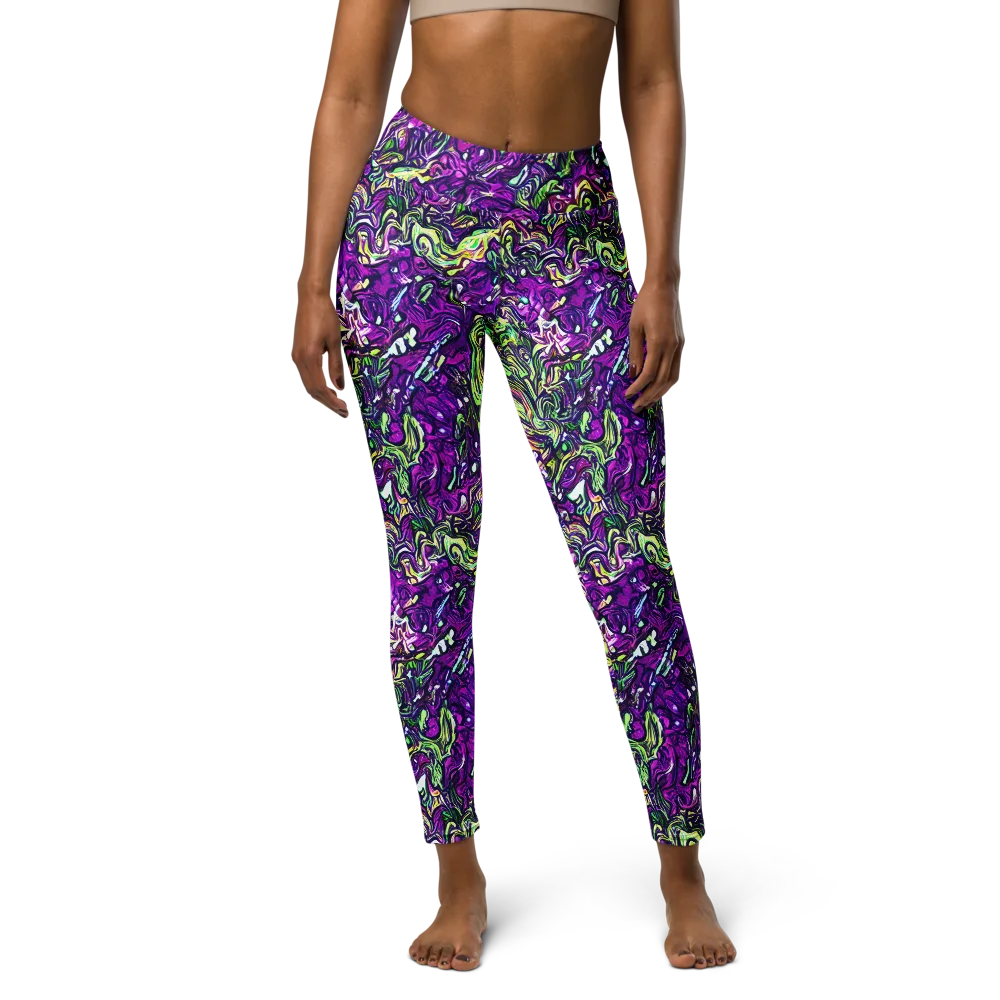 Psychedelic Jungle on Yoga Leggings — Front