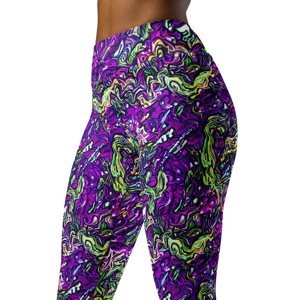 Psychedelic Jungle on Yoga Leggings — Left Front