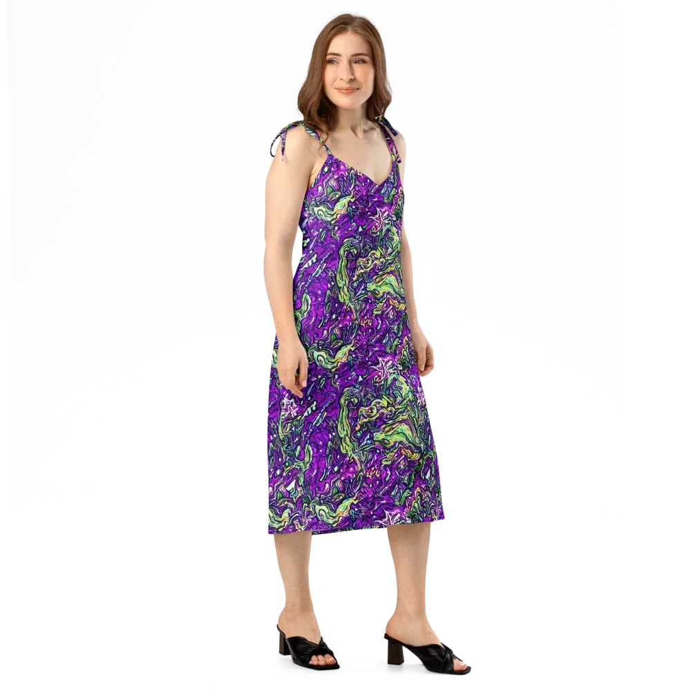 Psychedelic Jungle on Slip Dress — Right Front
