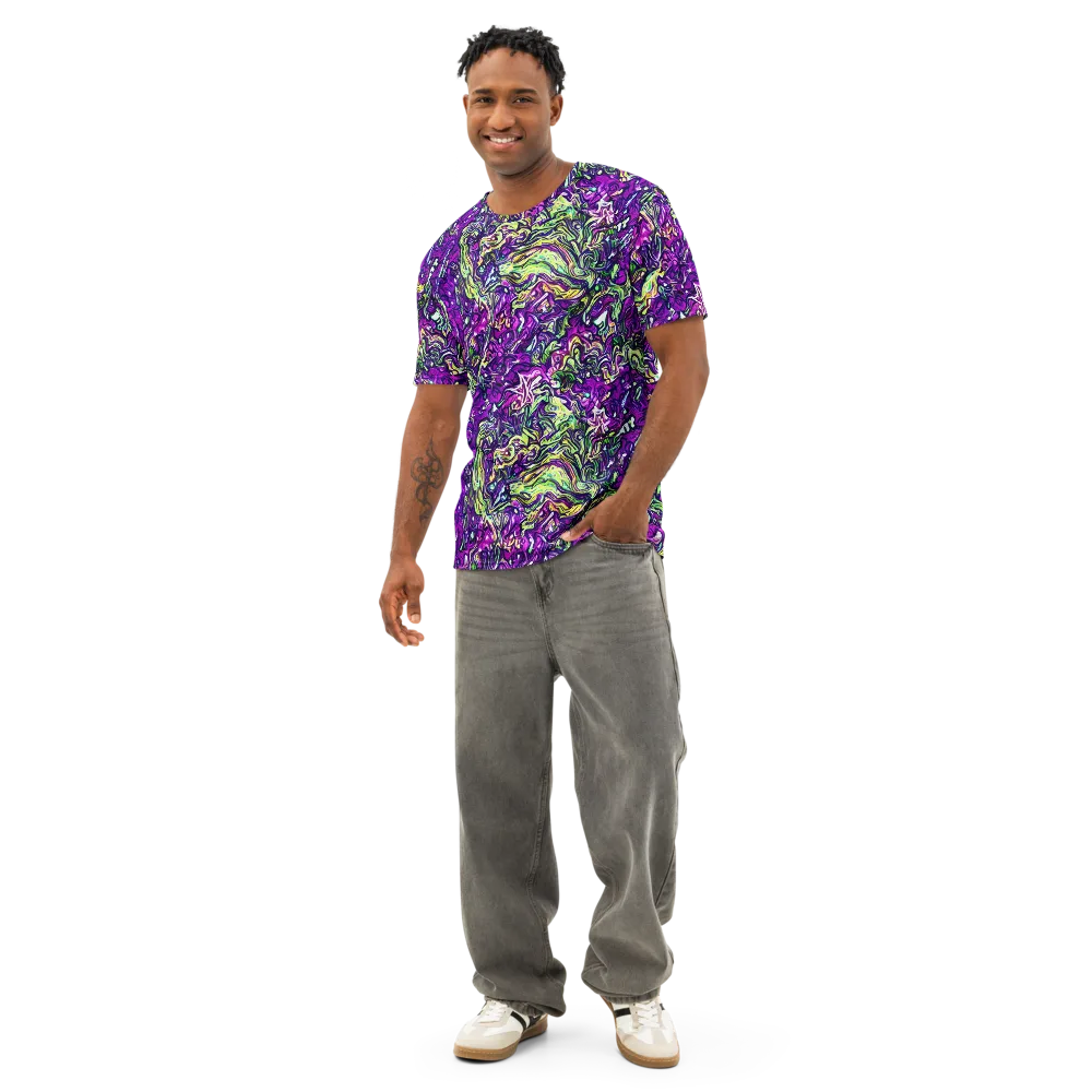 Psychedelic Jungle on Men's Cotton Crew Neck T-Shirt — Front