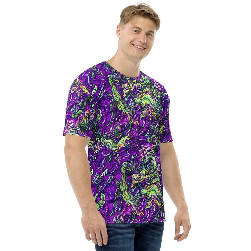 Psychedelic Jungle on Men's Crew Neck T-Shirt — Right