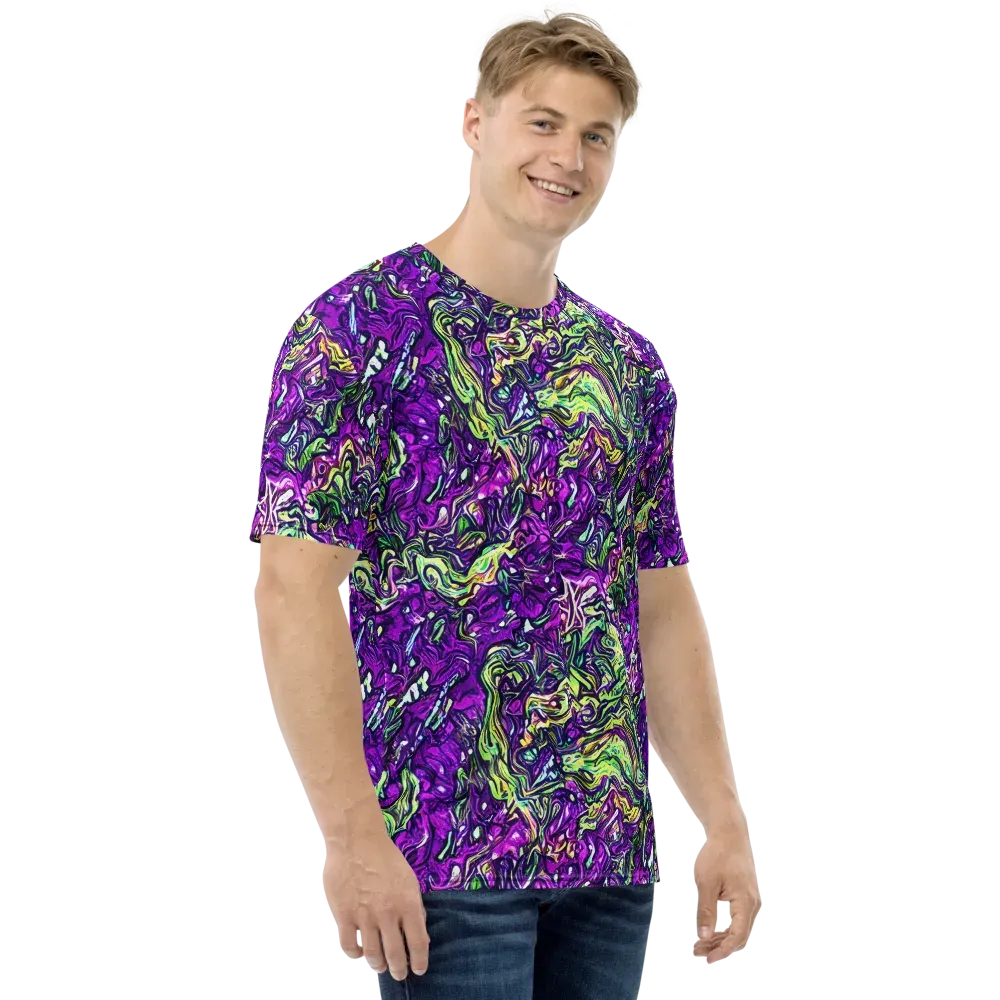 Psychedelic Jungle on Men's Crew Neck T-Shirt — Right