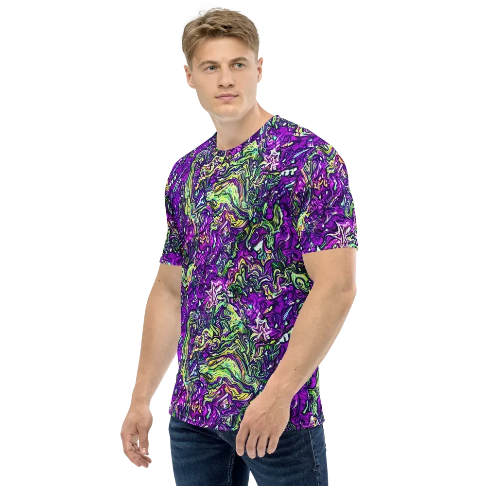 Psychedelic Jungle on Men's Crew Neck T-Shirt — Left
