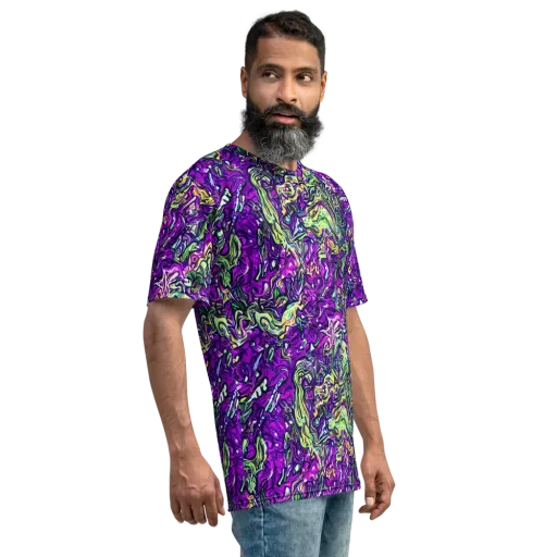 Psychedelic Jungle on a Men's Crew Neck T-Shirt