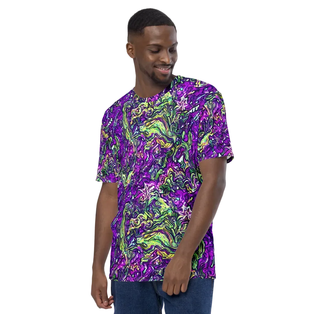 Psychedelic Jungle on Men's Crew Neck T-Shirt — Left