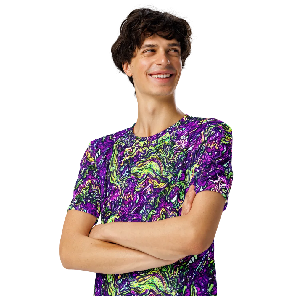 Psychedelic Jungle on Men's Crew Neck T-Shirt — Left Front