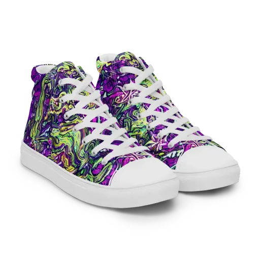 Psychedelic Jungle on a Men's High Top Canvas Shoes