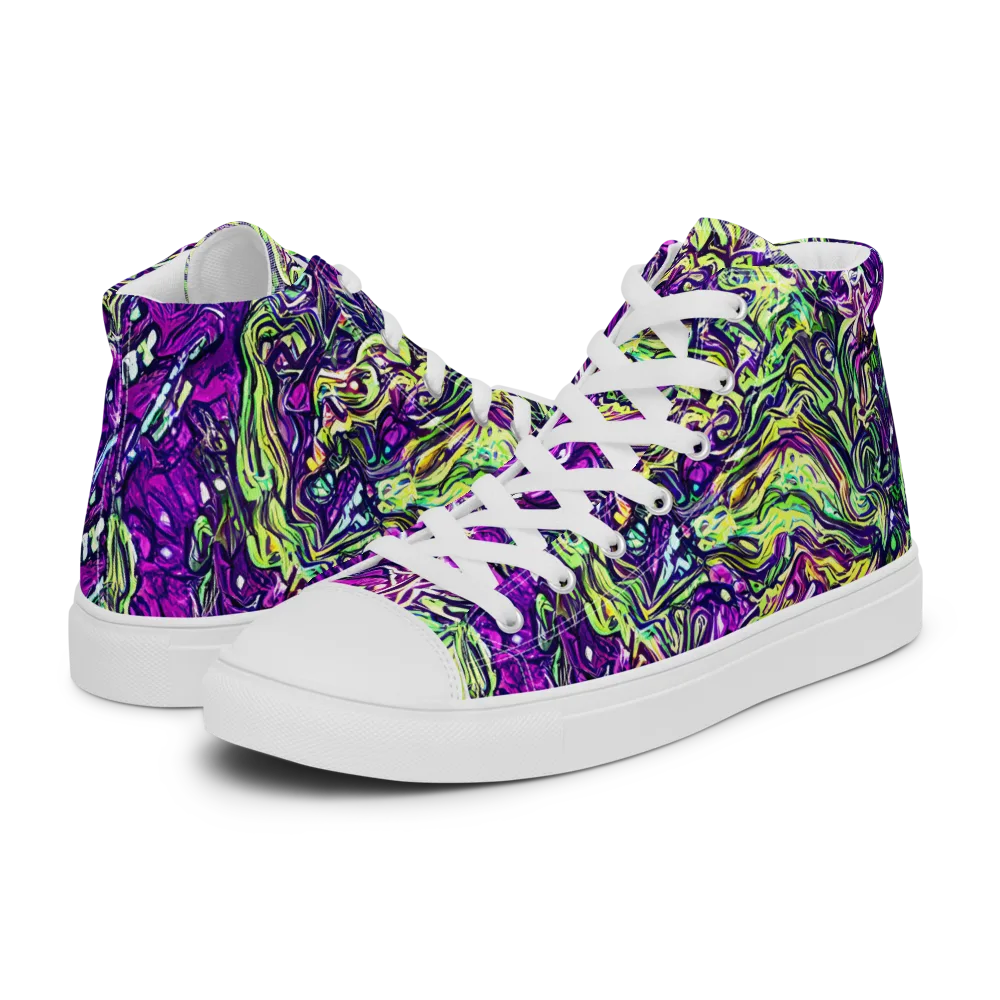 Psychedelic Jungle on Men's High Top Canvas Shoes — Left