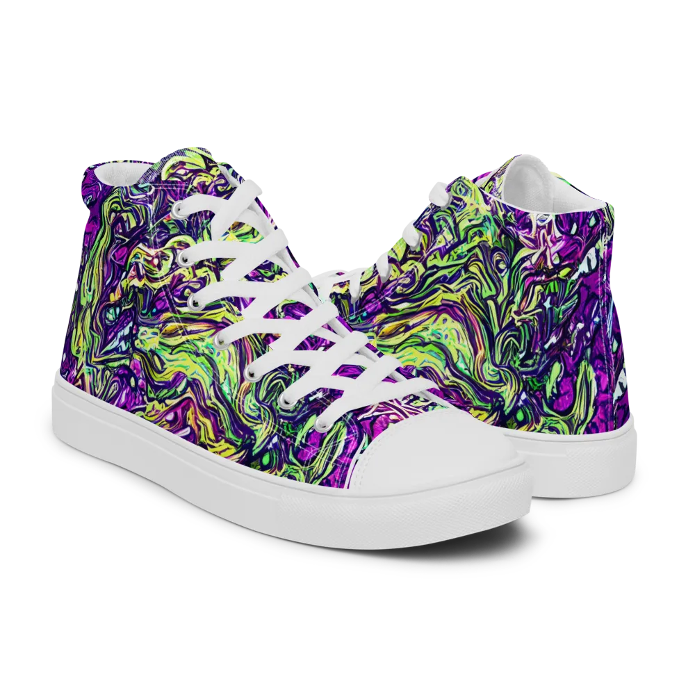 Psychedelic Jungle on Men's High Top Canvas Shoes — Right