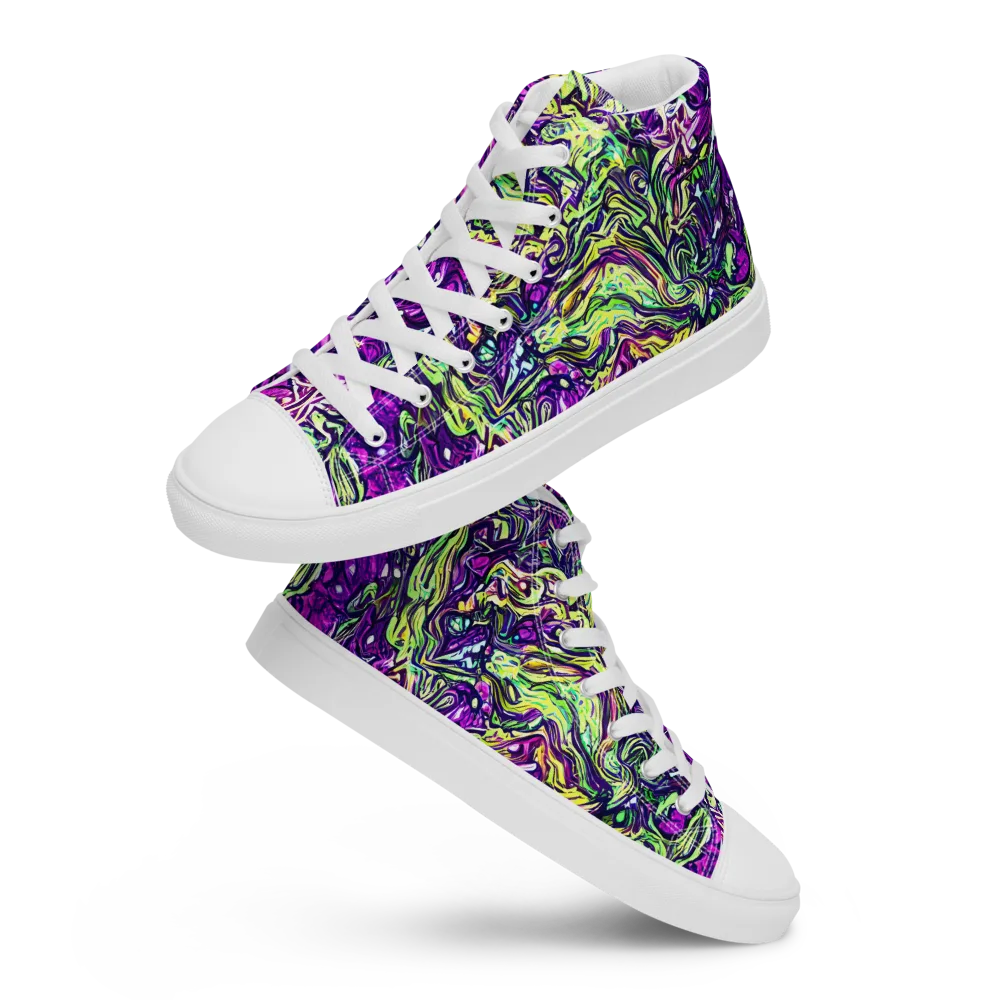 Psychedelic Jungle on Men's High Top Canvas Shoes — Front