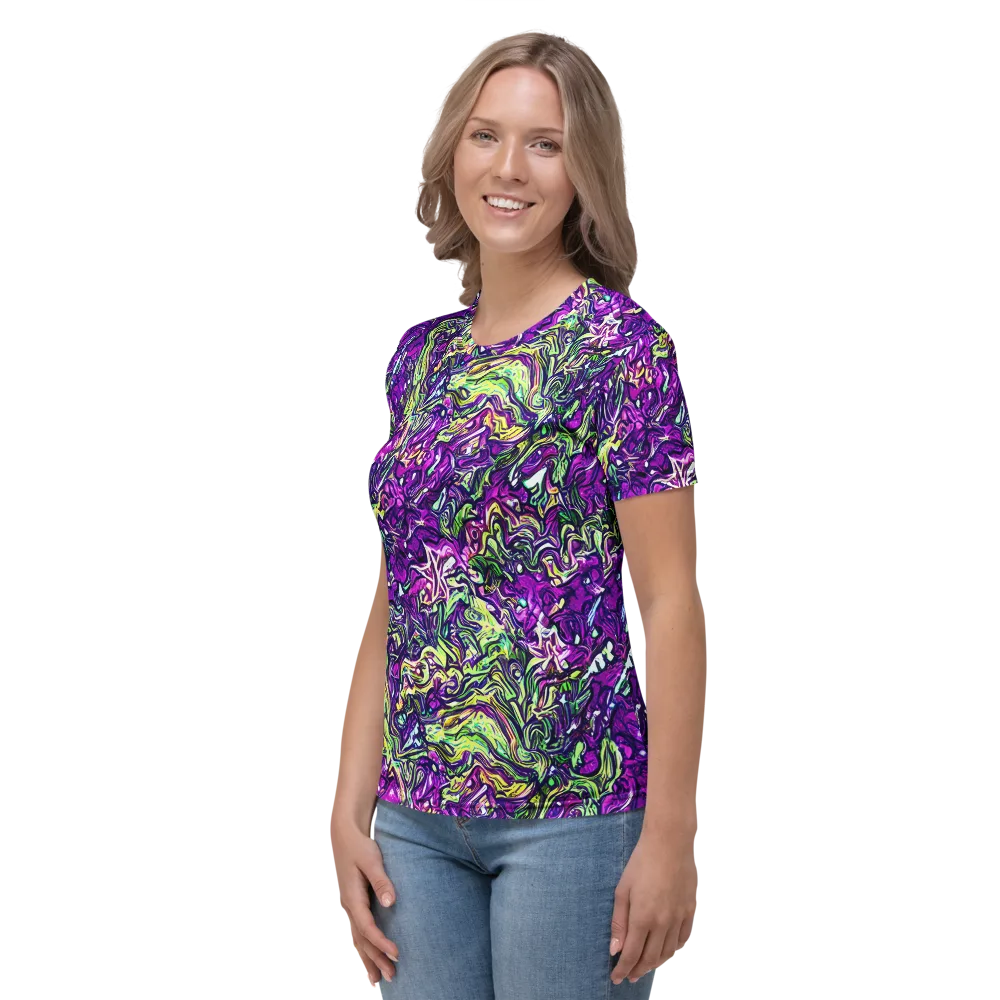 Psychedelic Jungle on Women's Crew Neck T-Shirt — Left