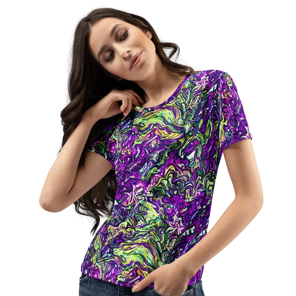 Psychedelic Jungle on Women's Crew Neck T-Shirt — Left Front