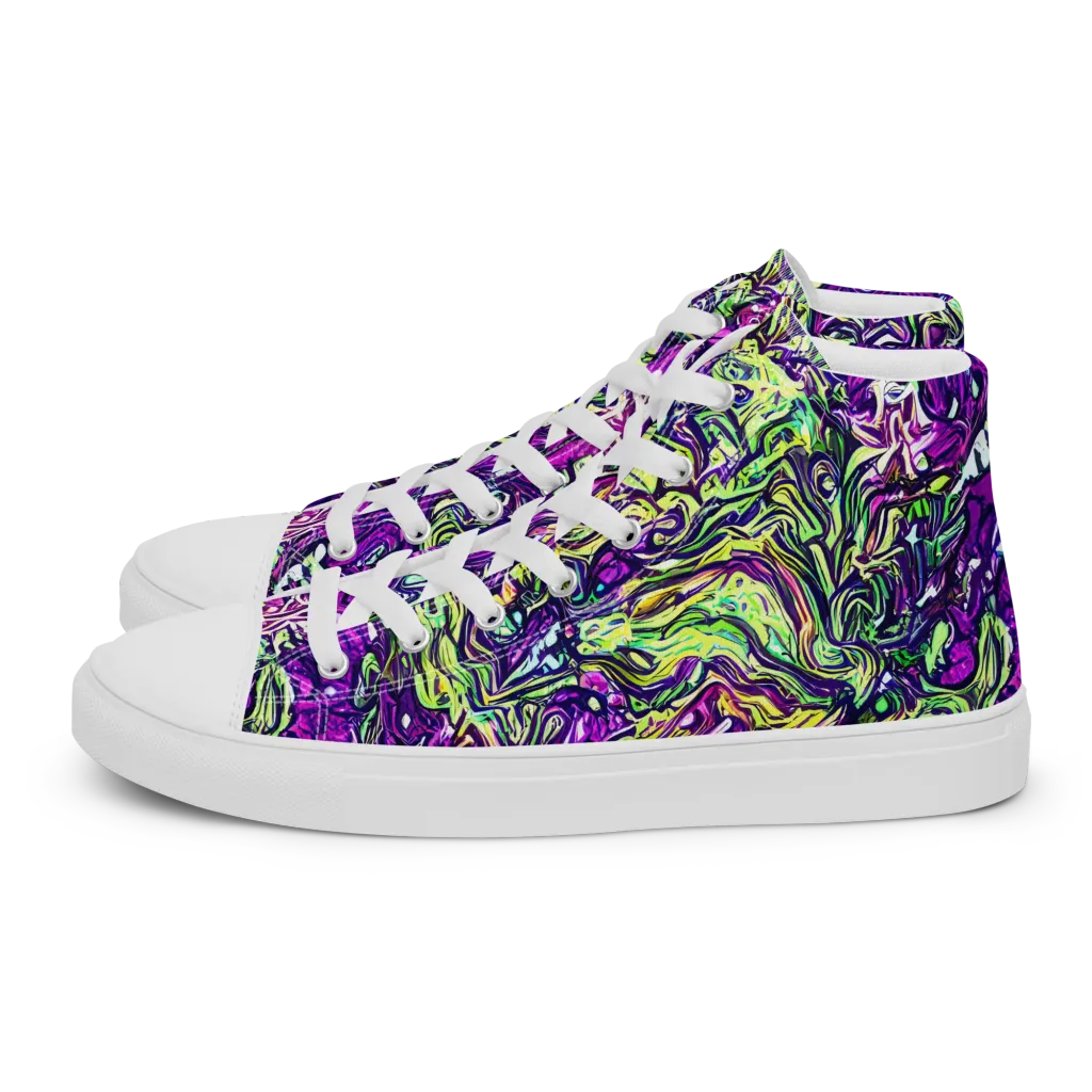 Psychedelic Jungle on Women's High Top Canvas Shoes — Left