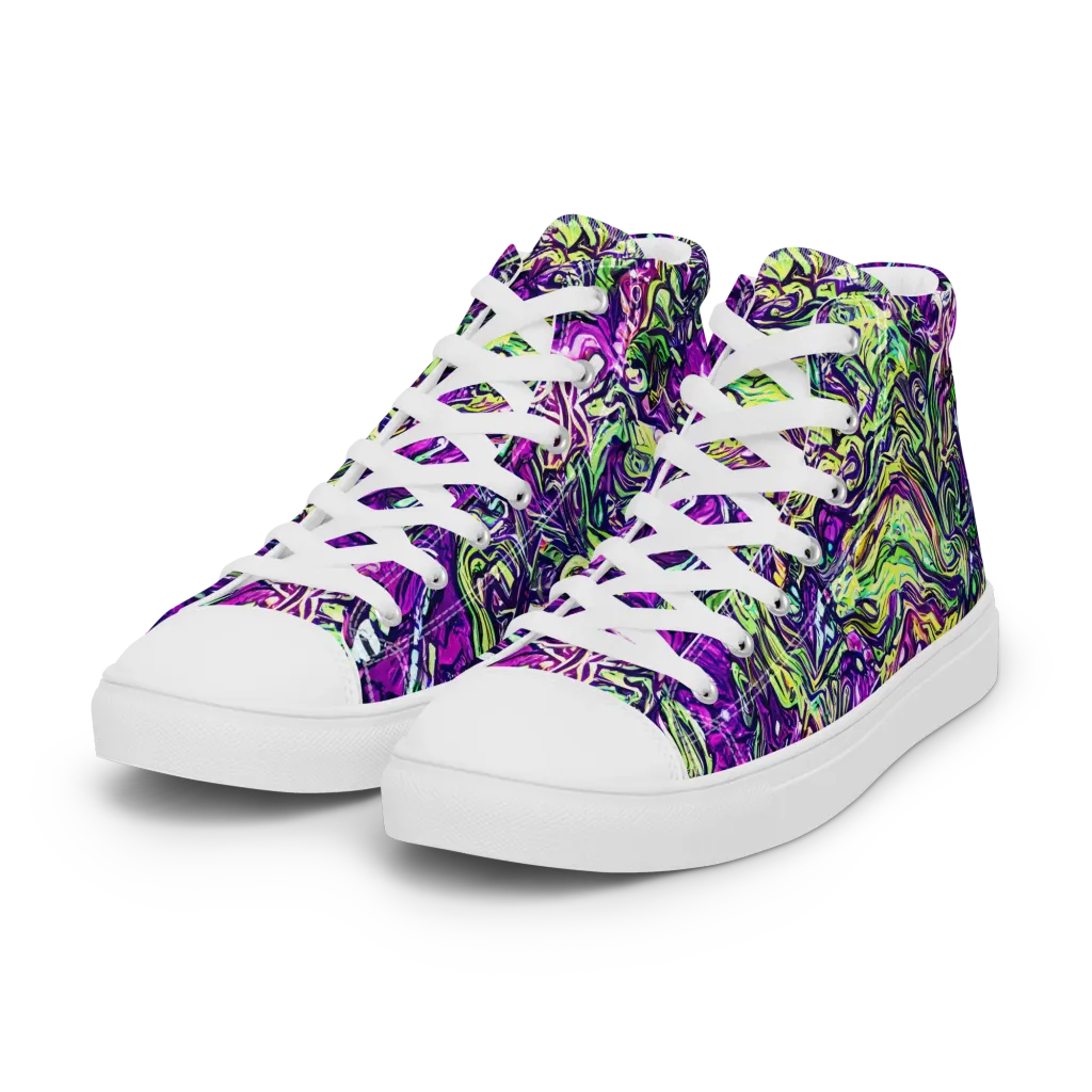 Psychedelic Jungle on Women's High Top Canvas Shoes — Left Front