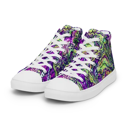 Psychedelic Jungle on a Women's High Top Canvas Shoes