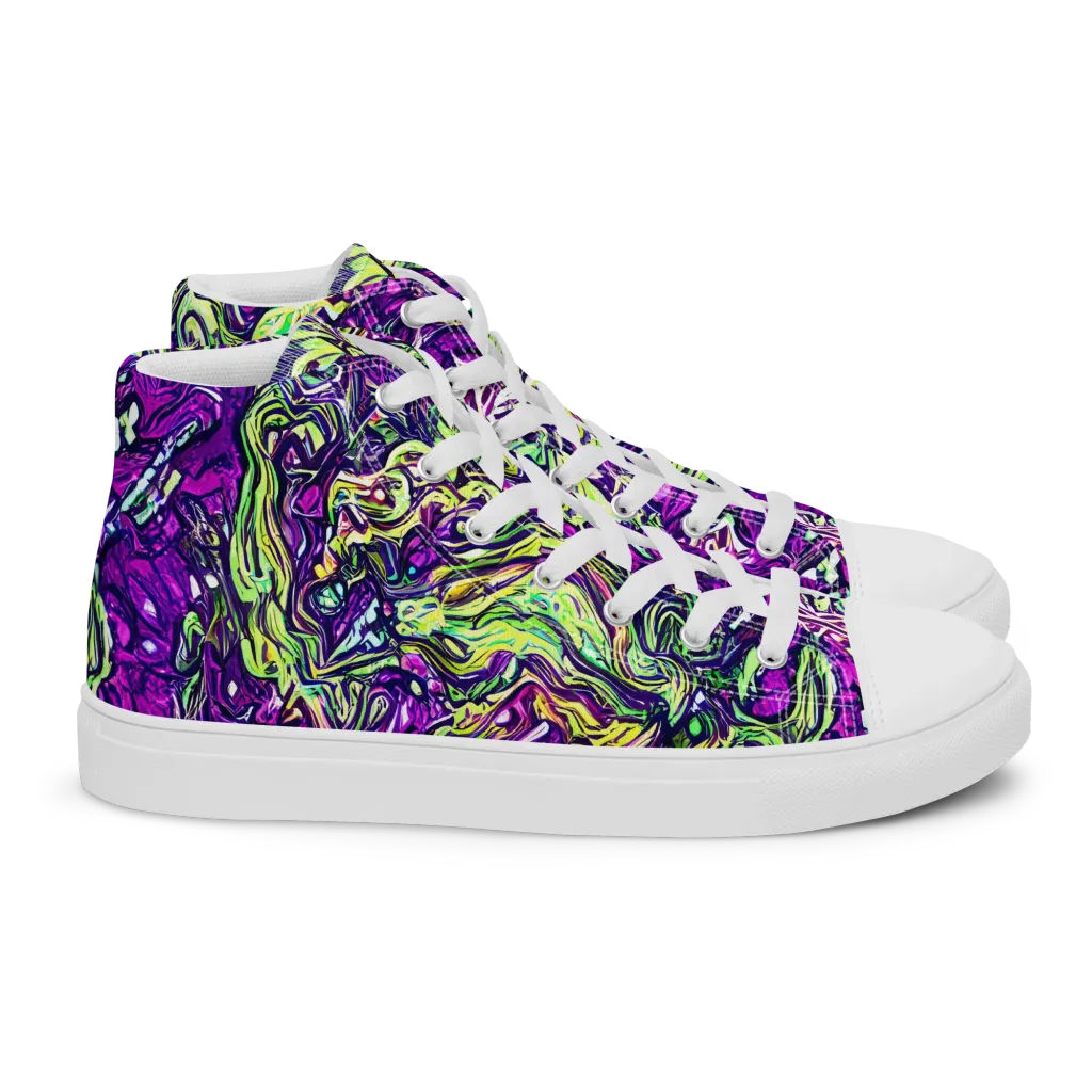 Psychedelic Jungle on Women's High Top Canvas Shoes — Right