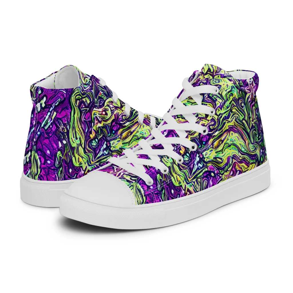 Psychedelic Jungle on Women's High Top Canvas Shoes — Left