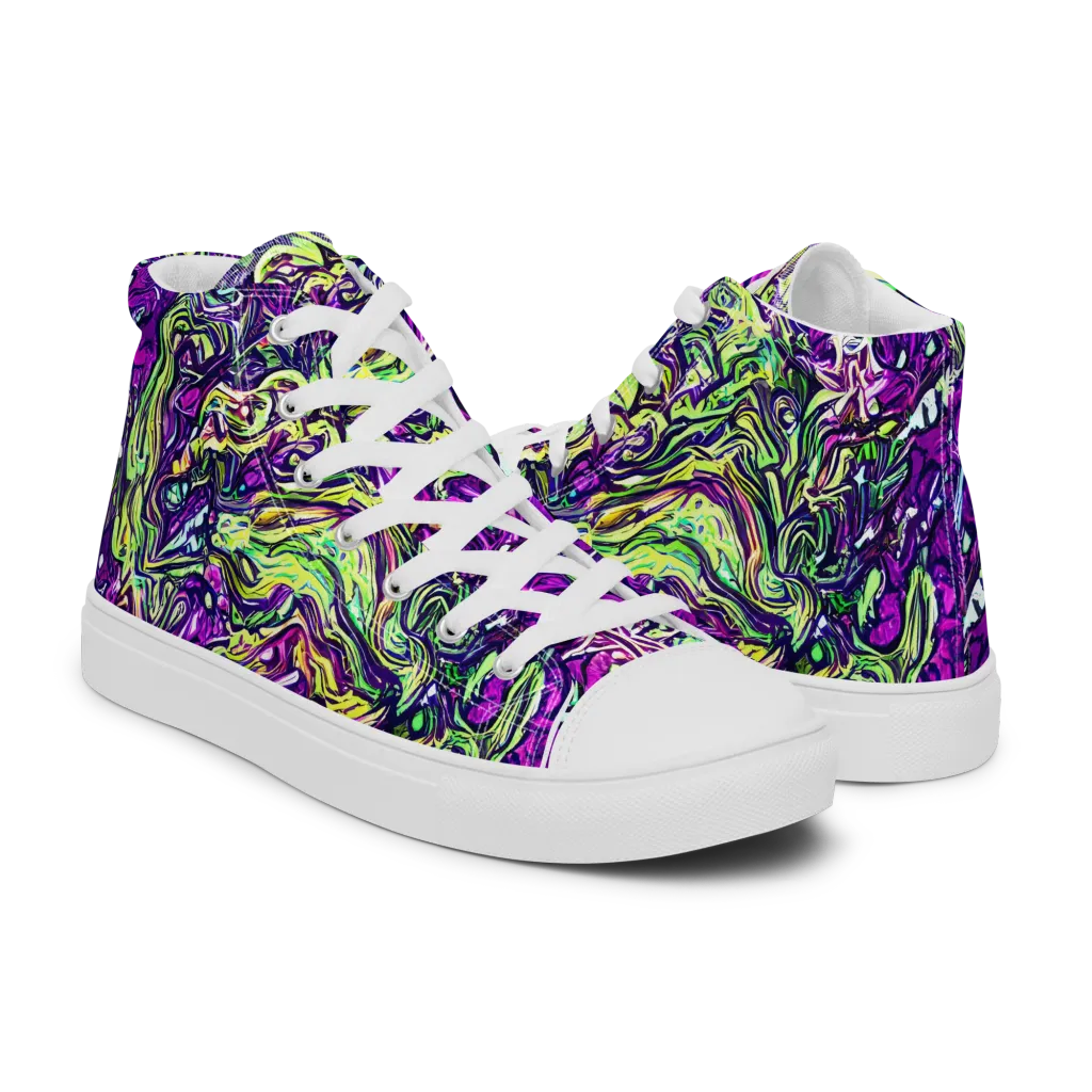 Psychedelic Jungle on Women's High Top Canvas Shoes — Right
