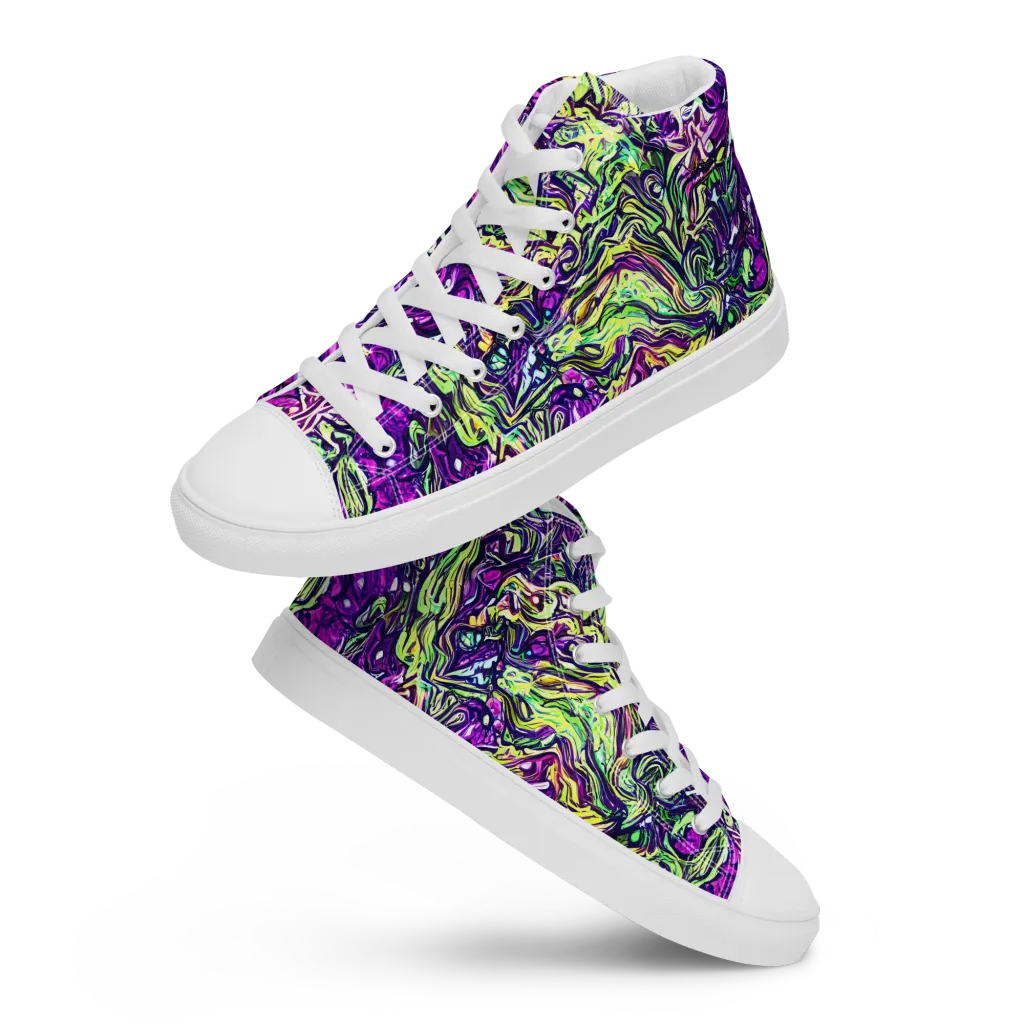 Psychedelic Jungle on Women's High Top Canvas Shoes — Front