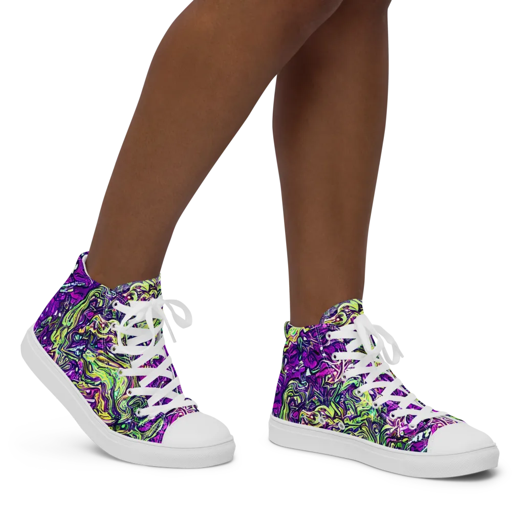 Psychedelic Jungle on Women's High Top Canvas Shoes — Right