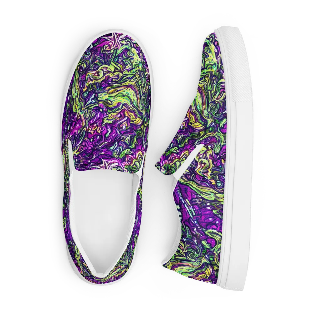 Psychedelic Jungle on Men's Slip-On Canvas Shoes — Front